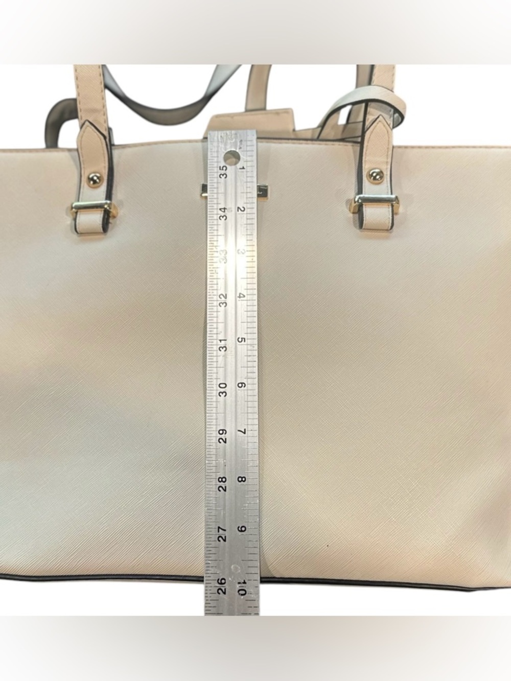 Elim Paul Ivory 3-Pc Handbag Set Faux Leather Crossbody Shoulder Bag & Tote - Picture 6 of 14